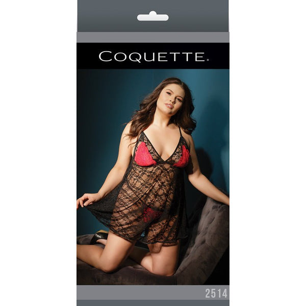 Baby Doll & G - String G - String Blk/Red/Fucia XL Packaging Box - Royal Sins