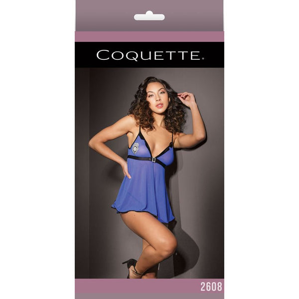 Babydoll & G - String Blue/Black OS - Royal Sins