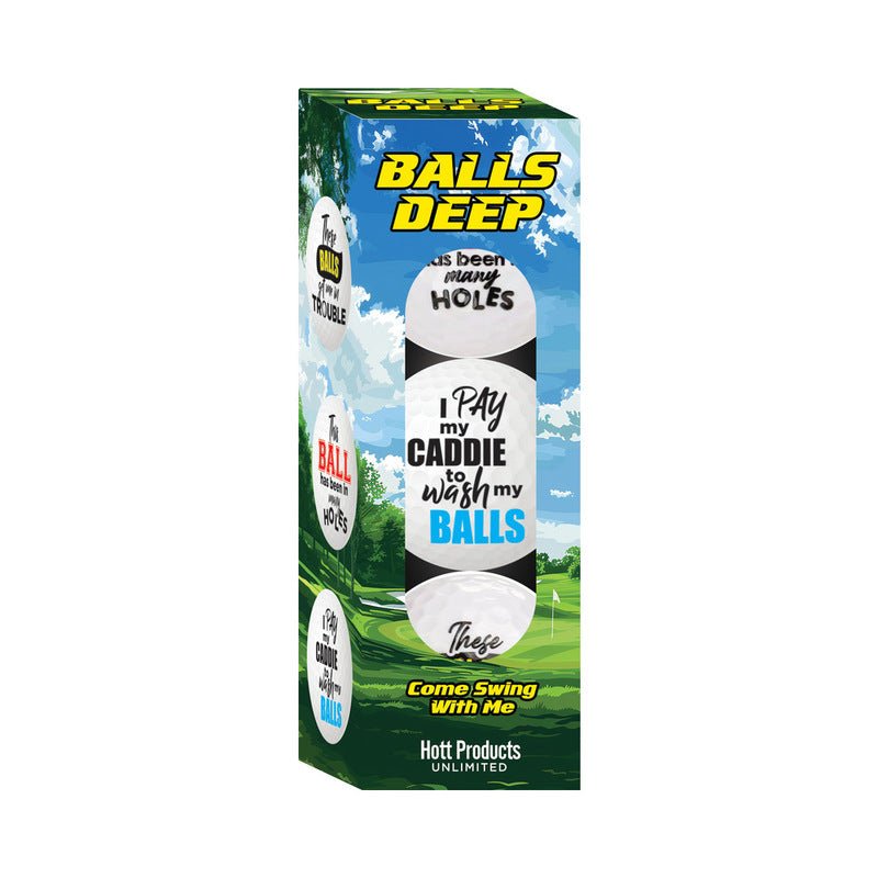 Balls Deep Funny Slogan Golf Balls Assorted 3 - Pack - Royal Sins