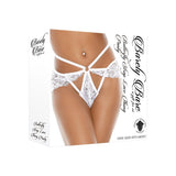 Barely Bare Butterfly Strap Lace Thong Panty White O/S - Royal Sins