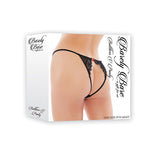 Barely Bare Buttless V Panty Black O/S - Royal Sins