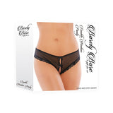Barely Bare Double Window Panty Black O/S - Royal Sins