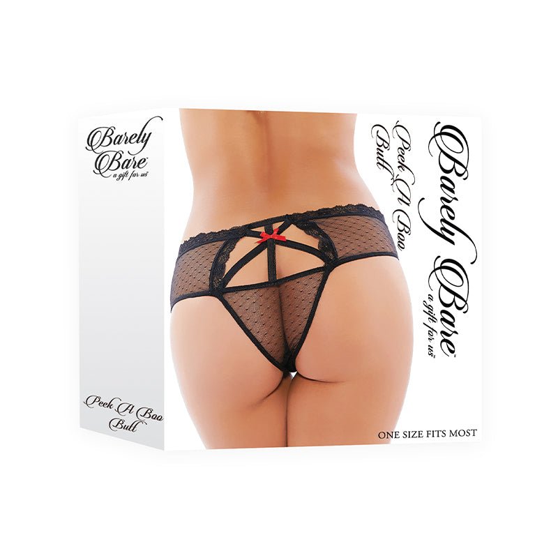 Barely Bare Peek - A - Boo Butt Panty Black O/S - Royal Sins