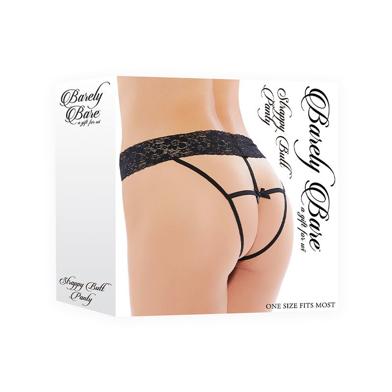 Barely Bare Strappy Butt Panty Black O/S - Royal Sins
