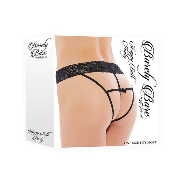 Barely Bare Strappy Butt Panty Black O/S - Royal Sins
