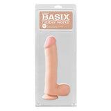 Basix Rubber Works 10 in. Dong With Balls & Suction Cup Beige - Royal Sins