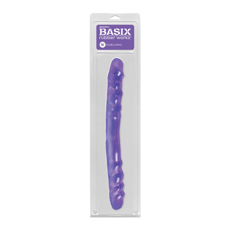 Basix Rubber Works 16 in. Double Dong Purple - Royal Sins