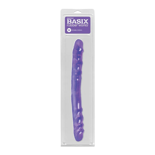 Basix Rubber Works 16 in. Double Dong Purple - Royal Sins