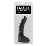 Basix Rubber Works Fat Boy 10 in. Dildo With Balls Black - Royal Sins