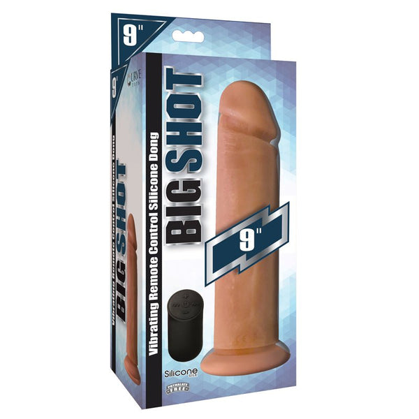 Big Shot Silicone Vibrating Dong Light 9in - Royal Sins