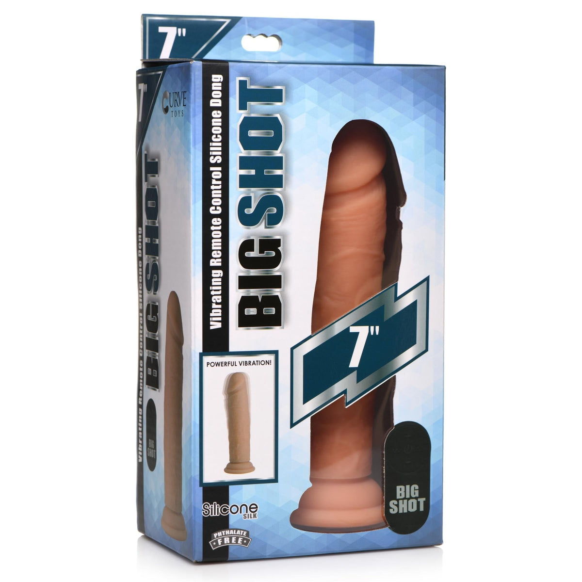 Big Shot Vibrating Remote Control Silicone Dildo - 7 Inch - Royal Sins