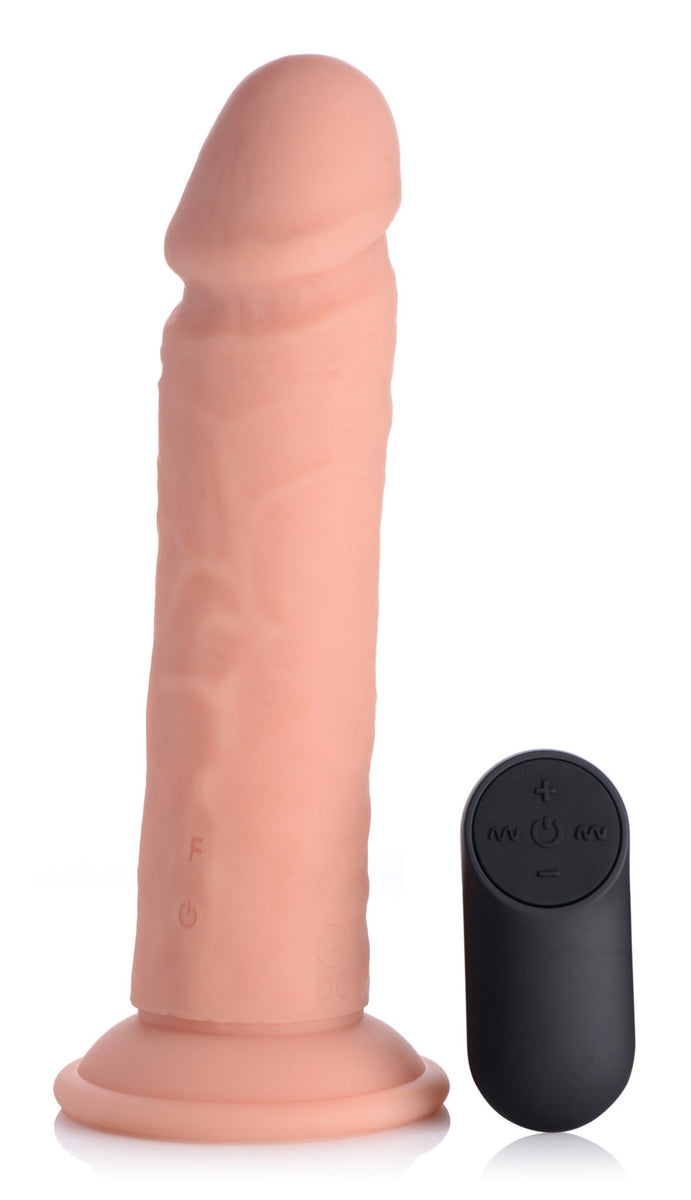 Big Shot Vibrating Remote Control Silicone Dildo - 8 Inch - Royal Sins