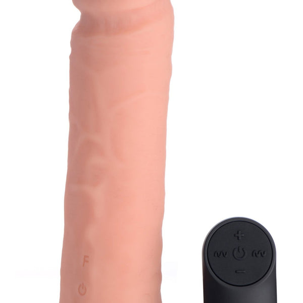 Big Shot Vibrating Remote Control Silicone Dildo - 8 Inch - Royal Sins