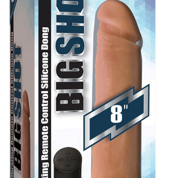 Big Shot Vibrating Remote Control Silicone Dildo - 8 Inch - Royal Sins