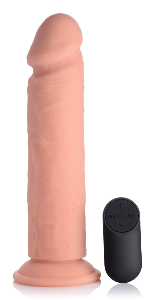 Big Shot Vibrating Remote Control Silicone Dildo - 9 Inch - Royal Sins