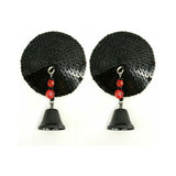 Bijoux de Nip Black Sequin Round Pasties with Bells - Royal Sins