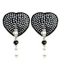 Bijoux de Nip Heart Black Crystal Pasties w/ Beads - Royal Sins