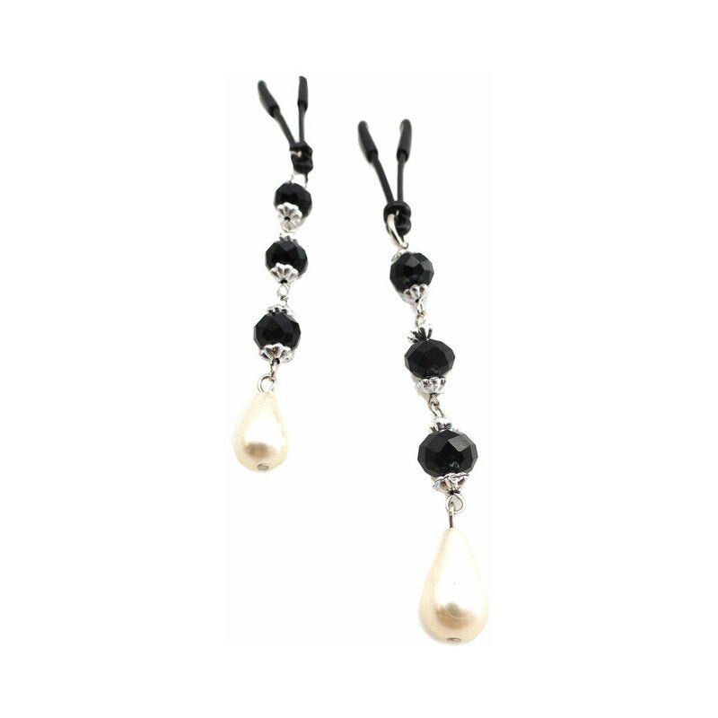 Bijoux de Nip Pearl Black Beaded Nipple Clamps - Royal Sins