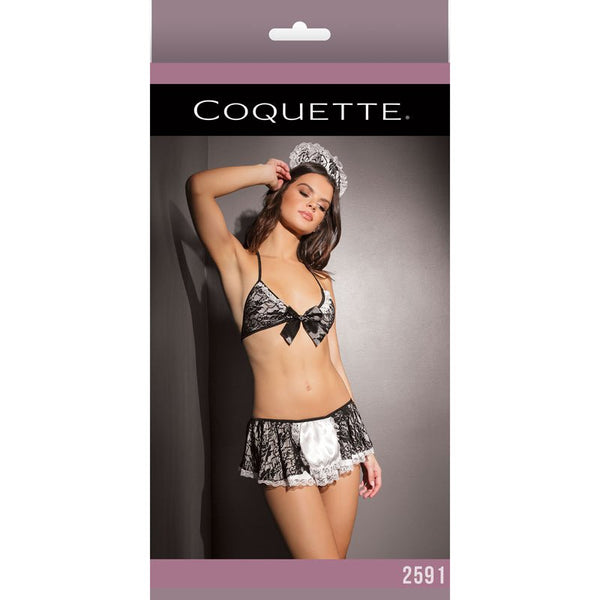 Bikini Top W/ Skirt Black/White OS - Royal Sins