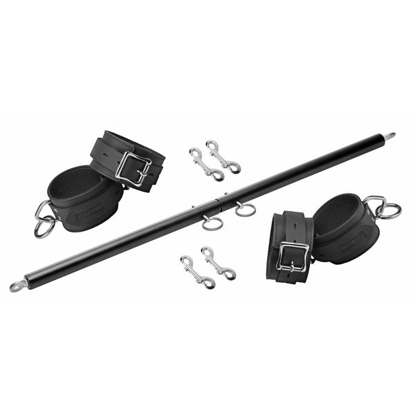 Black Doggy Style Spreader Bar Kit with Cuffs - Royal Sins