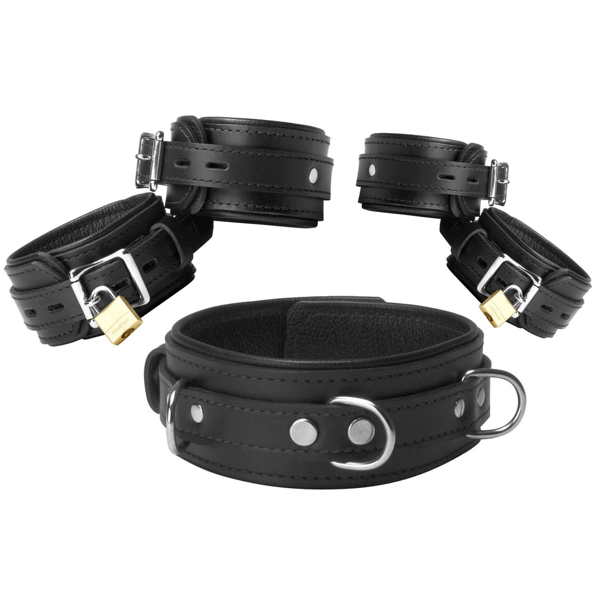 Black Premium Leather Bondage Essentials Kit - Royal Sins