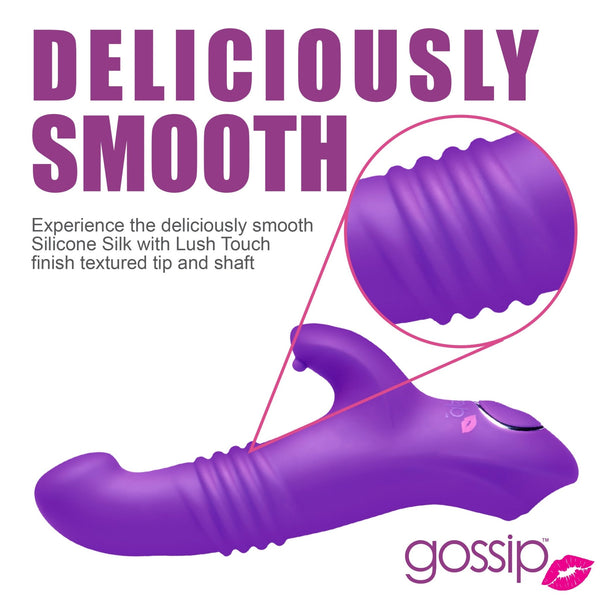 Blaster 7X Thrusting Silicone Rabbit Vibrator - Purple - Royal Sins