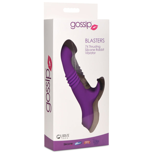 Blaster 7X Thrusting Silicone Rabbit Vibrator - Purple - Royal Sins