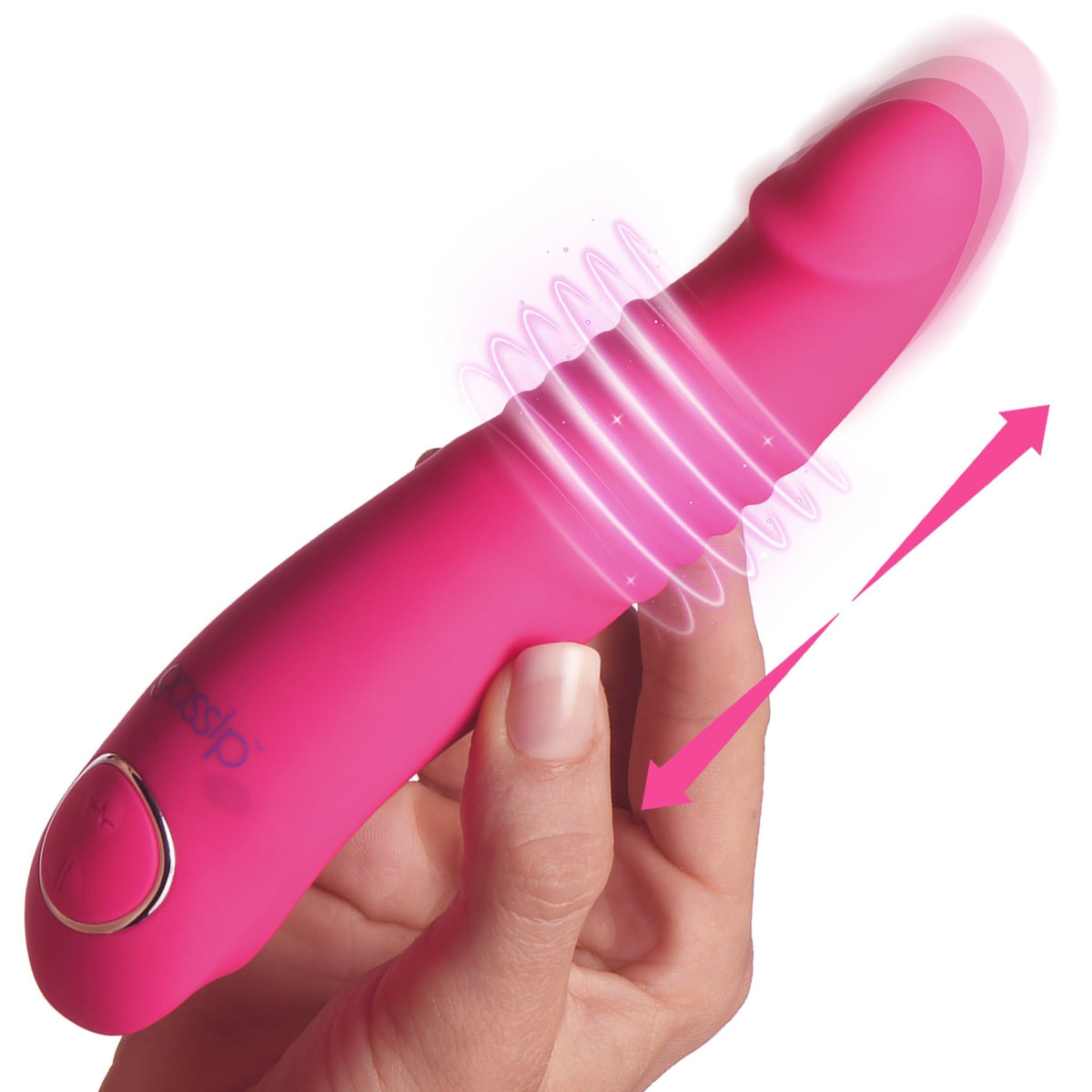 Blaster 7X Thrusting Silicone Vibrator - Pink - Royal Sins