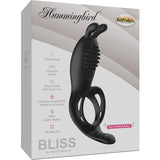 Bliss Humingbird Vibrating Cock Ring With Clit And Anal Stimulators Black - Royal Sins