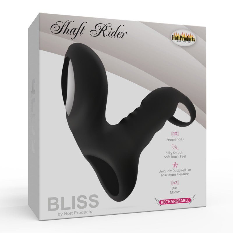 Bliss Shaft Rider Cock Ring Sleeve Black - Royal Sins