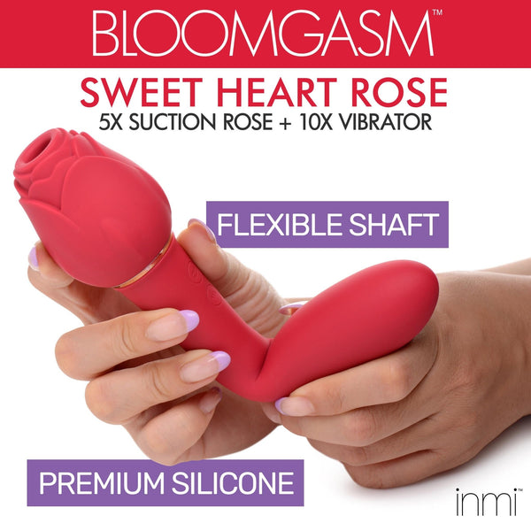 Bloomgasm Sweet Heart Rose Clit Suction Vibrator - Royal Sins