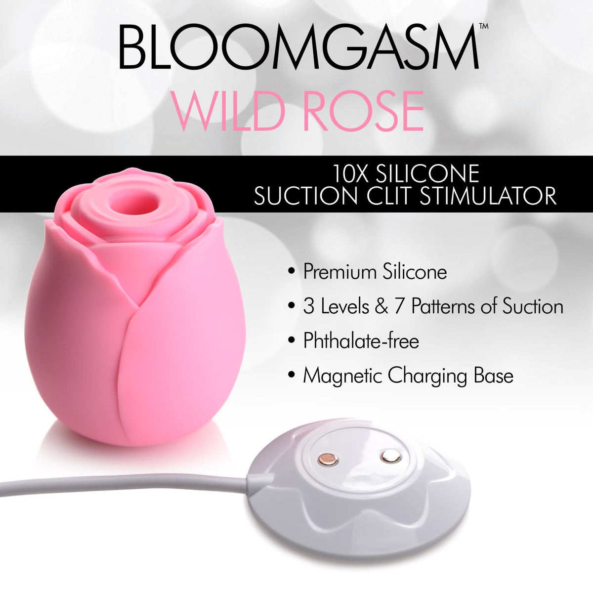 Bloomgasm Wild Rose 10X Suction Clit Stimulator - Pink - Royal Sins