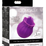 Bloomgasm Wild Violet 10X Silicone Clit Licking Stimulator - Purple - Royal Sins