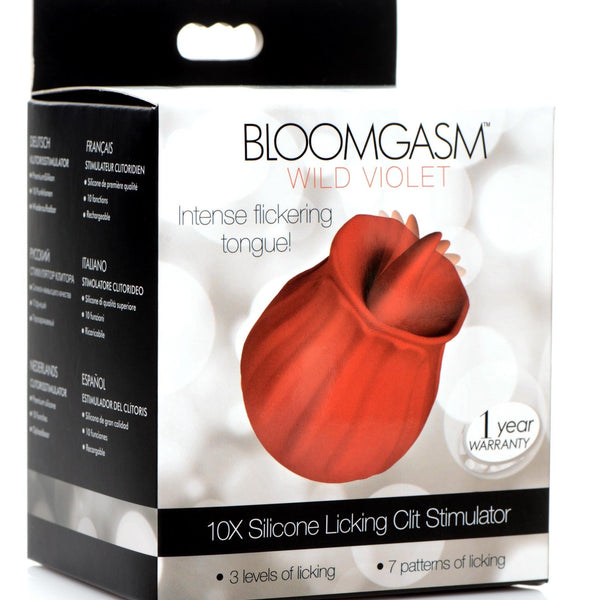 Bloomgasm Wild Violet 10X Silicone Clit Licking Stimulator - Red - Royal Sins