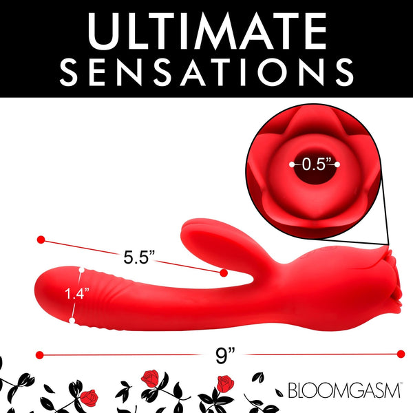 Blooming Bunny Sucking and Thrusting Silicone Rabbit Vibrator - Royal Sins