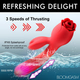 Blooming Bunny Sucking and Thrusting Silicone Rabbit Vibrator - Royal Sins