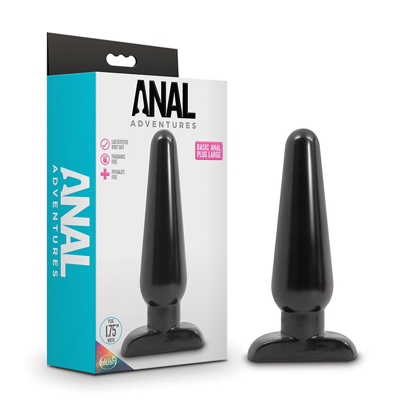 Blush Anal Adventures Basic Anal Plug Large Black - Royal Sins