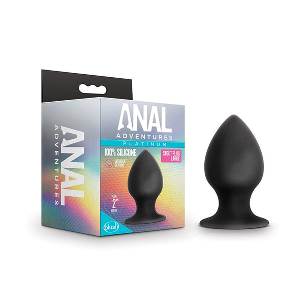 Blush Anal Adventures Platinum Silicone Anal Stout Plug Medium Black - Royal Sins