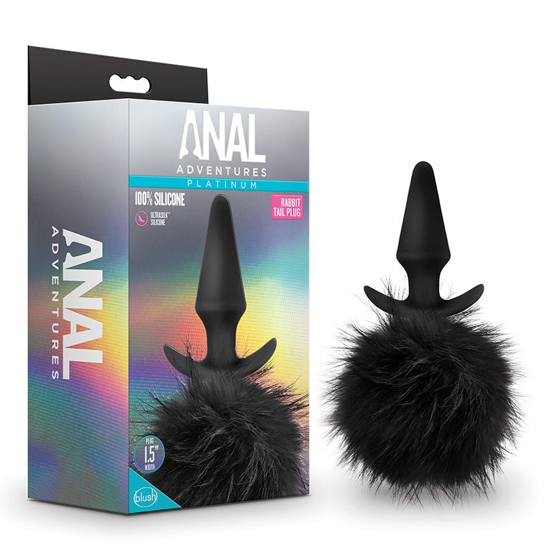 Blush Anal Adventures Platinum Silicone Rabbit Tail Plug Black - Royal Sins