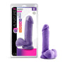 Blush Au Naturel Bold Hero 8 in. Posable Dual Density Dildo with Balls & Suction Cup Purple - Royal Sins