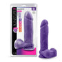 Blush Au Naturel Bold Massive 9 in. Posable Dual Density Dildo with Balls & Suction Cup Purple - Royal Sins