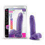 Blush Au Naturel Bold Pleaser 7 in. Posable Dual Density Dildo with Balls & Suction Cup Purple - Royal Sins
