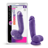 Blush Au Naturel Bold Pound 8.5 in. Posable Dual Density Dildo with Balls & Suction Cup Purple - Royal Sins