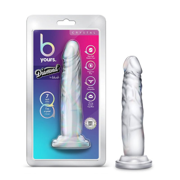 Blush B Yours Diamond Crystal 7 in. Dildo with Suction Cup Clear - Royal Sins
