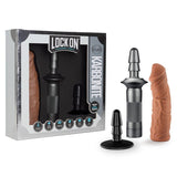 Blush Lock On Karbonite Realistic 7.75 in. Dildo with Handle & Suction Cup Adapter 3 - Piece Kit Tan - Royal Sins