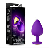 Blush Temptasia Bling Anal Plug with Heart - Shaped Gem Base Large Purple - Royal Sins