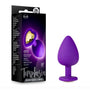 Blush Temptasia Bling Anal Plug with Heart - Shaped Gem Base Large Purple - Royal Sins