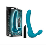 Blush Temptasia Luna 9 in. Vibrating Strapless Silicone Dildo Teal - Royal Sins