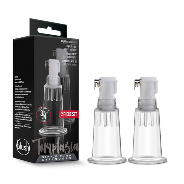 Blush Temptasia Nipple Pump Cylinders 2 - Piece Set Clear - Royal Sins