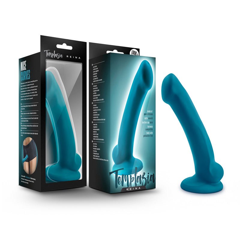 Blush Temptasia Reina 7 in. Silicone Dildo with Suction Cup Teal - Royal Sins